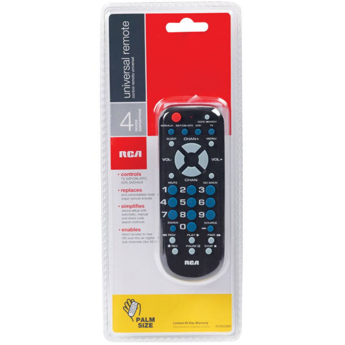 RCA RCR504BR 4in1 PalmSized Universal Remote